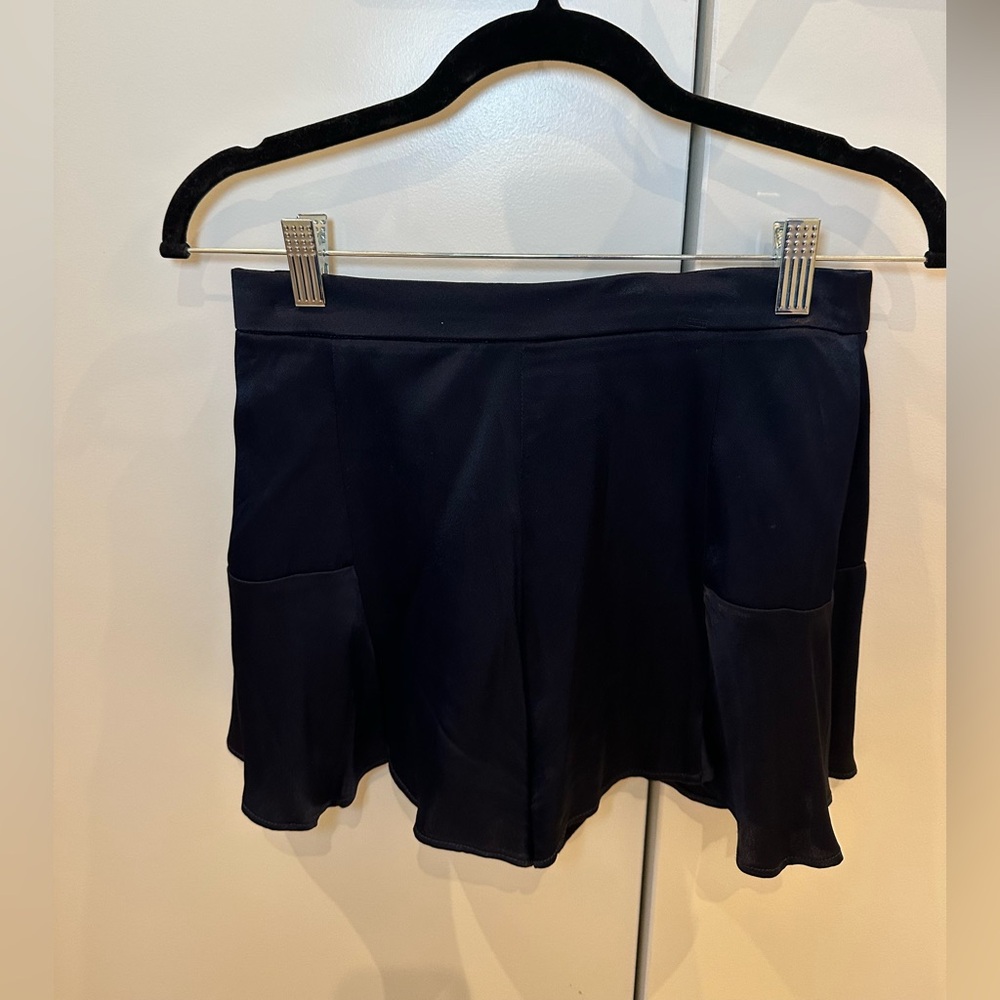 Backstage Navy “Silky” Shorts (viscose)